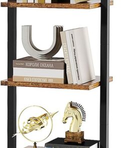 YMYNY Estantería Escalera, Librería de 5 Niveles, Biblioteca de Pie para Sala Estantería de Almacenaje, para la Sala de Estar, Oficina, Dormitorio, 40 x 30 x 178CM, Marrón Rústico HBC015H
