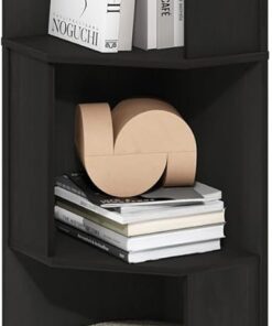 Furinno ECON Estantería Esquinera De 5 Niveles para Libros, Ideal para Organizar Y Almacenar En Sala De Estar Y Oficina En Casa