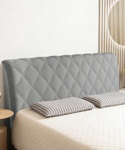 RANJIMA Cabecero de cama, funda para cabecero de cama, cubierta para cabecero de cama, cubierta para cabecero de cama, resistente al polvo, lavable, funda para cabecero de dormitorio, color gris