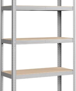 SONGMICS Estantería Pesada de 5 Niveles, Estantería de Acero, Montaje sin Herramientas, para Instrumentos, Garaje, Almacén, Trastero, Carga de 875 kg, 40 x 90 x 180 cm, Plata GLR40SV
