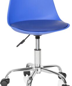hjh OFFICE 742017 Silla Giratoria para Niños Fancy II Piel sintética Azul, Sillas de Escritorio Infantiles, Ajustable en Altura, Silla Juvenil