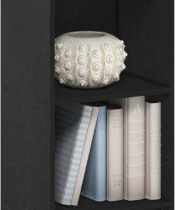 Furinno Pasir - Librería de estantes abiertos, 3 niveles, madera negra
