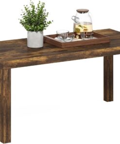Furinno Classic Mesa de Centro Rectangular con Tablero de 4,5 cm; Mesa Auxiliar para Sala u Oficina en casa; Color Pino ámbar | Mesa de triple grosor de 1.8 pulgadas, montaje sin herramientas, mesa auxiliar, para sala de estar, oficina en casa