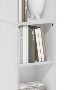 Furinno Luder Biblioteca de 5 Niveles con 1 Puerta de Almacenamiento, Blanco