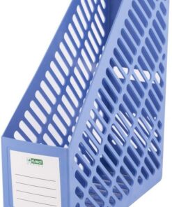 D.RECT 110581- Revistero A4, Organizador de plástico, ancho: 90mm, para guardar documentos, cuadernos, color azul