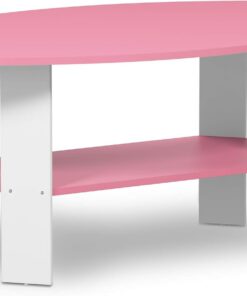 Furinno Mesa de Café Diseño Sencillo, Rosa