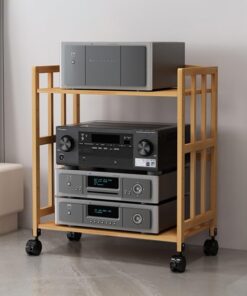 Mueble de TV esquinero Ajustable, Mueble estéreo y Soporte para CD, Torre de Consola de Madera de 61 x 76 cm, Ideal para Entretenimiento en el hogar, Ideal para Jugadores y entusiastas de lo