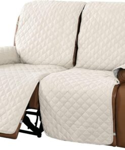Funda for Silla Reclinable Relajante Funda Acolchada for Sofá Reclinable, Protectora Sillón Antiincrustante Antideslizante Protección De Sofá con Banda Elástica(Avorio,2 Posti)