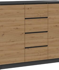 Oggi Lugo Armario, Madera de ingeniería, Antracita Artisan, 120 x 97 x 40 cm (D2)