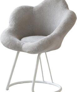 Taburete de Maquillaje Multifuncional, Silla de tocador, Silla de Belleza, Giro de 360°, Altura Ajustable, para dormitorios, tocadores y decoración de Belleza,Gris,White Base