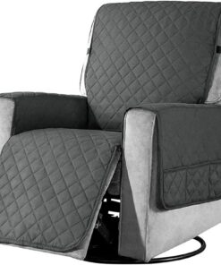 Protector de sillón con bolsillos, funda para sillón de televisión, 1 plaza, funda para sillón, lavable, protector de silla, para mascotas, para el hogar con niños y mascotas, perro - S