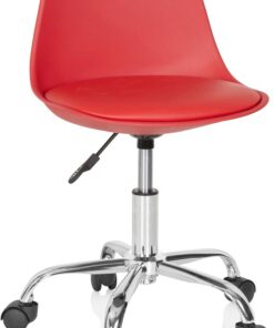 hjh OFFICE 742013 Silla Giratoria para Niños Fancy II Piel sintética Rojo, Sillas de Escritorio Infantiles, Ajustable en Altura, Silla Juvenil