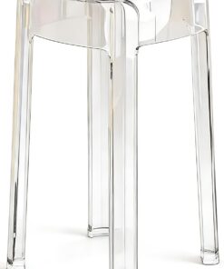 Taburete de bar acrílico – Silla de comedor alta y moderna sin respaldo para cocina, diseño transparente sin brazos para el hogar