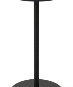 Mesa Auxiliar Redonda pequeña,Mesita Auxiliar de Pedestal,Mesa de Bebidas para Espacios pequeños,30.5 x 30.5 x 57cm,Negro