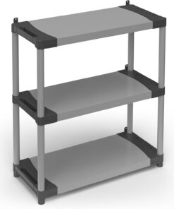 Adventa: Estantería de Resina de PVC y PP, 3 estantes, fácil de Montar, Modular System, Resistente, Apta para ambientes Interiores y Exteriores, 80 x 40 x 85 cm