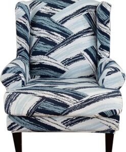 Fundas de sillón orejero elástica 1 Plaza Estampado Fundas para sillones con Respaldo de ala Cubre Sillón Funda para sillón con Respaldo de ala para Sala de Estar(Carlo)