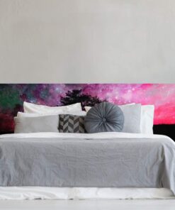 Oedim Cabecero Cama PVC Árbol y Cielo Rosa 115x60cm | Disponible en Varias Medidas | Cabecero Ligero, Elegante, Resistente y Económico