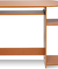 Furinno Simplistic Escritorio De Computadora, Madera, Cereza Clara/Negro, Talla única