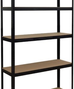 Relaxdays Estantería para Cargas Pesadas, 5 Niveles, 200x120x40 cm, 875 kg, Negro/marrón