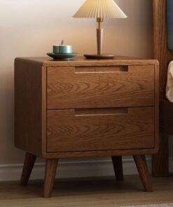 Mesitas de noche de madera, mesita de noche de color madera y color nogal, mesa auxiliar for sofá con estante de almacenamiento, mesa decorativa for refrigerios for sala de estar, dormitorio (1