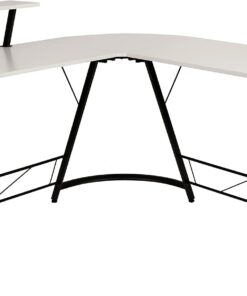 Flash Furniture, Escritorio en Forma de L Ginny de 71.5 Pulgadas, esquinero para computadora, Escritorio de Oficina en casa, Escritorio para Juegos, Ahorro de Espacio, fácil de Montar, Blanco/Negro