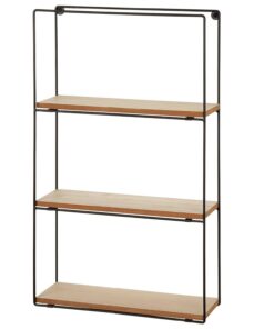 AKTIVE MAX Home Estantería de Pared, 30x10x50 cm, Peso máximo soportado 6 kg, 3 baldas, con Estructura Metal, Rectangular, Diseño Moderno para Colgar, Decoración salón, Dormitorio (18474)