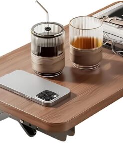 Mesita de noche plegable con bandeja de almacenamiento | Mesa de noche decorativa flotante para dormitorio, hotel, restaurante y alquiler de apartamentos