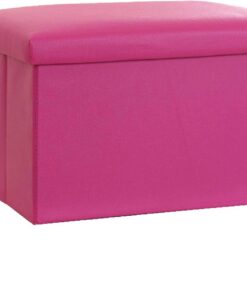 Plegable Otomano, Reposapiés Caja De Almacenamiento Cuero Impermeable Banco De Almacenamiento Reposapiés Asiento Acolchado Adecuado para Salón Dormitorio Oficina-45x30x30cm(18x12x1