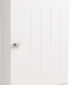 Armario Colgante para baño Relaxdays, 2 estantes, HBT: 50 x 30 x 14 cm, Cierre magnético, Estilo rústico, Blanco