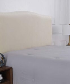 Fundas para cabecero de Cama Terciopelo Cubierta de cabecera elástica Funda Protectora de cabecera para Camas Individuales Dobles Grandes Beige
