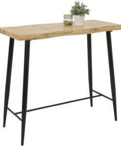 Hela Tische, Mesas Altas Tipo Bistro, Aspecto de Árbol Natural, Decoración de Roble Salvaje, Tablero de Nido de Abeja con Revestimiento de Melamina, Estructura Metálica de Tubo Redondo, 120 X 60 cm