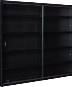 Inter Link - Vitrina de Colección y Estantería de Pared - Vitrina Colgante de Cristal - MDF Negro (80x60x9.5 cm) - Blacklava