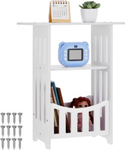 TOPBATHY Mesita Auxiliar para Sofá Y Dormitorio Mueble Pequeño De 15.55 Pulgadas con Estante Inferior para Lámpara Libros Y Fotos En Salón Y Espacios Pequeños
