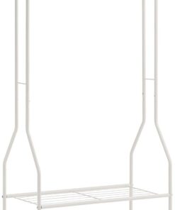 Amazon Basics Armario con dos estantes inferiores, blanco, 75 x 36.5 x 150 cm (L x W x H)