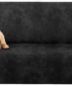 molasofa Fundas de sofá para decoración del hogar, fundas de sofá suaves de 3 cojines para fundas de sofá de elastano similar al cuero, funda de sofá de 1 pieza para perros/gatos/niños (sofá, gris