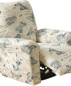 EBETA Fundas para sillones de 4 Piezas Funda elástica para sillones de Relax, Capuchas para sillón, Elástico Funda para sillón reclinable (Mariposa)