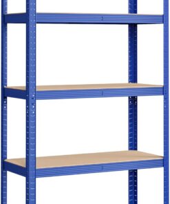 SONGMICS Estantería Pesada de 5 Niveles, Estantería de Acero, Montaje Rápido, Garaje, Almacén, Trastero, Carga de 875 kg, 40 x 90 x 180 cm, Azul GLR040Q01
