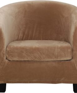TOPCHANCES Funda de Sillón Chesterfield con Funda de Cojín,Lavable Funda De Sofá para Silla De Club Elástica Terciopelo, Modernas Fundas Protectoras de Butaca para Dormitorio