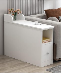 Aparador de Cocina Sala De Estar Mesa Auxiliar Pequeña Sofá Aparador Gabinete Lateral Sándwich Espacio Estrecho Junto A La Luz Esquina Lujo Mesita Noche Centro(20x70x55cm)