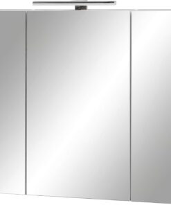 Schildmeyer Limone Armario con Espejo, a Base de Madera, Blanco Mate, 80 x 74,4 x 16 cm