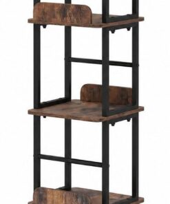 FANTASK Estantería giratoria para Libros, Color marrón | Estantería de pie con 5 niveles abiertos para cocina, sala de estar, cocina, dormitorio