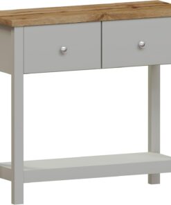 Movian Vida Designs Arlington - Mesa de Consola con Estante para Pasillo, tocador Lateral de MDF (Gris, 2 cajones)