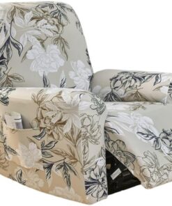 EBETA Fundas para sillones de 4 Piezas Funda elástica para sillones de Relax, Capuchas para sillón, Elástico Funda para sillón reclinable (Flor)
