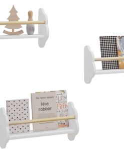 WOLTU Estanterias de Pared Juego de 3, Librerias Montessori | para Libros, Montados en Pared, Encantadora Forma Nube, para Habitación Infantil y Jardin Infancia, Blanco