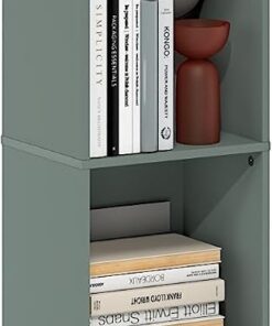 Furinno Luder - Estantería Moderna de 6, estantería con estantería Abierta, estantes de pie, 9.3 x 12 x 71, para Sala de Estar, Dormitorio, Oficina en casa, Verde Salvia