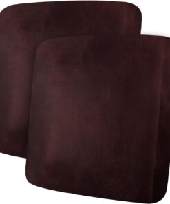 ANARACHON Juego de fundas de cojín con aspecto de cuero, protector de muebles para sillón seccional, sofá biplaza, mascotas, niños, tela elástica de elastano (2 cojines de sofá biplaza, borgoña)