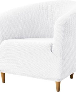 Funda de Sillón Elásticas Chesterfield 1 Pieza, Blanco Funda De Sofá para Silla De Club | Fundas Protector para Sillón para Dormitorio Contador Universal Extraíbles