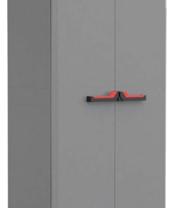 Keter Armario Stilo Alto|Amario Alto de almacenaje|Resina|2 Puertas y 3 baldas Regulables en Altura|Color Gris/Negro|173 x 68 x 39 cm