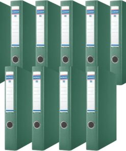DONAU Archivador de anillas 3934001PL-06 / verde | Mecanismo de 4 anillas en D 30 mm DIN A4 cartón/plástico | Fabricado en cartón de 1,9 mm de grosor con polipropileno ecológico 100µ | Pack de 10