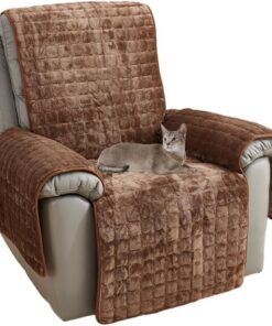 NUODWELL Funda para silla reclinable, funda antideslizante de felpa para sillón | Funda protectora de sofá supersuave y lavable para niños y mascotas (café, 53 x 190 cm)